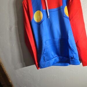 Super Mario Boys Youth Full Zip Nintendo Cosplay Sweatshirt Blue / Red M